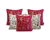 Set of 5 Velvet Cushion Covers 16x16 Inches, Embroidery Sofa Cushion Cover, Diwali Gift, Decorative Throw Pillow,Decorative Handmade Cushion